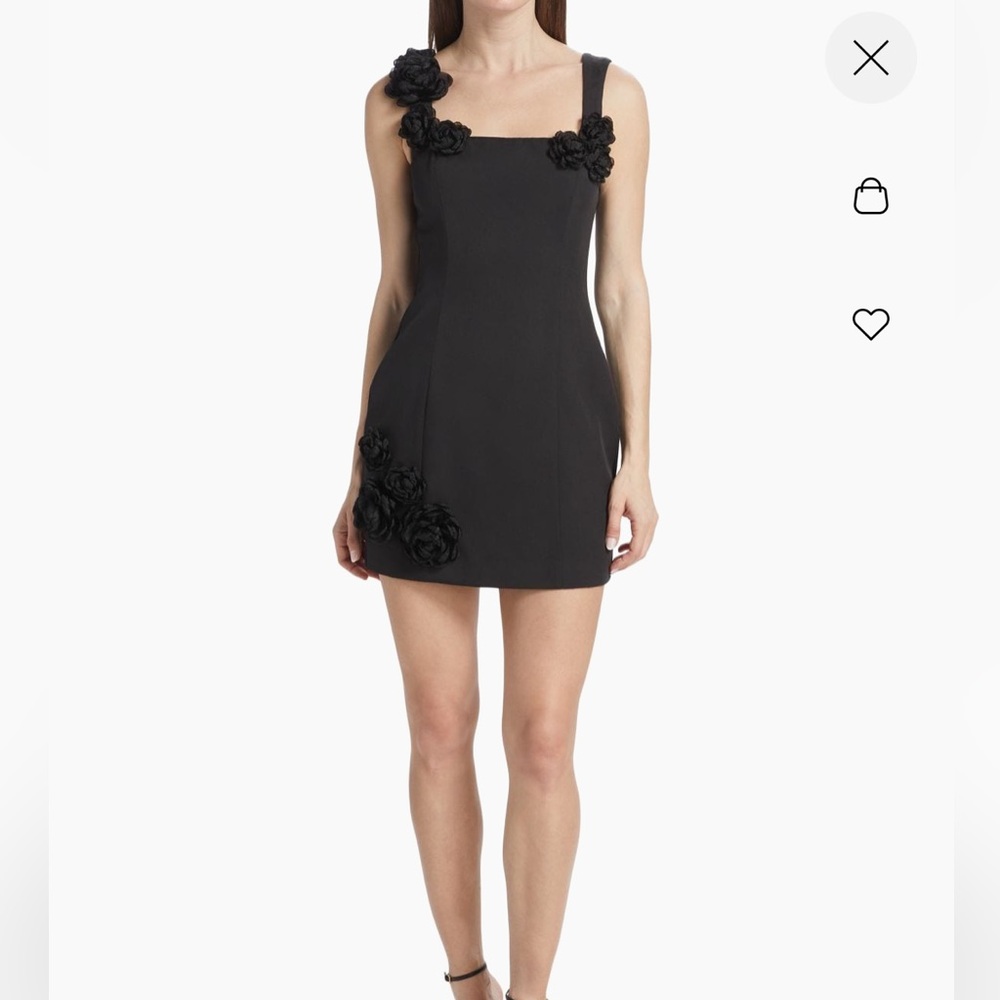 Elliatt Trompe Black Dress with Floral Appliqué